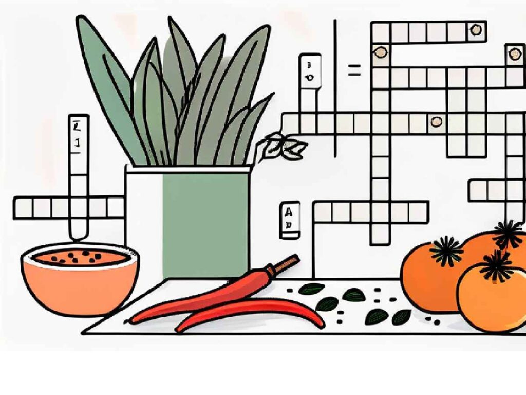 Cooking Ingredients and Crossword Puzzle
